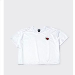 🥀 Rue+ White Rose Jersey Crop Top 🌹